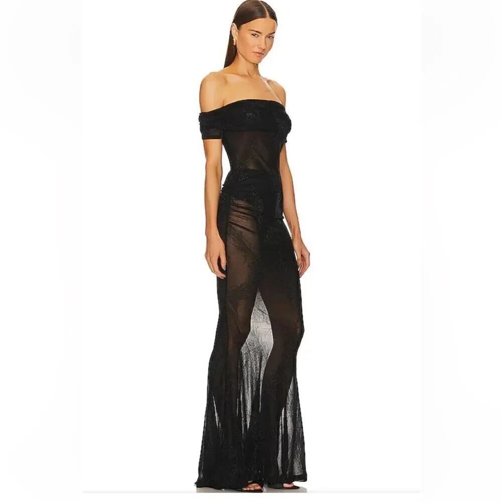 Michael Costello x REVOLVE Sirius Gown Black SZ S RT$288